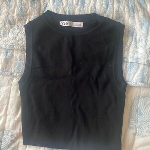 Zara Black Knit Sleeveless Top